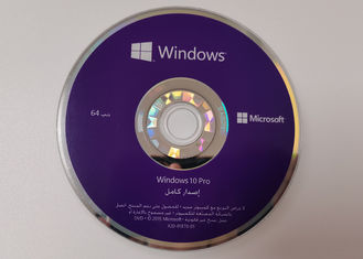 ویندوز 10 حرفه ای 64 بیت DVD OEM Coa Key License اصلی 100٪ عربی FQC -08983