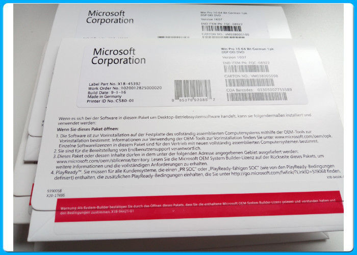 100% Activation Microsoft Windows 10 Pro Software 64 Bit OEM Pack 800x600